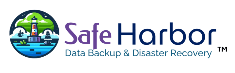 Safe Harbor Data Backup & Disaster Recovery™ logo: Lighthouse symbolizes cybersecurity guidance and data protection.