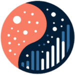 The image represents a Shared Responsibility Management model: a yin-yang with dots and bars, symbolizing balanced data or task distribution.