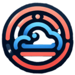The image symbolizes enhanced data loss prevention visibility and control: a cloud within concentric circles of blue and red, denoting secure data access layers.