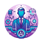 This image features a stylized emblem with a human-like figure, circuit elements, and an open book, symbolizing the integration of artificial intelligence education and human learning.