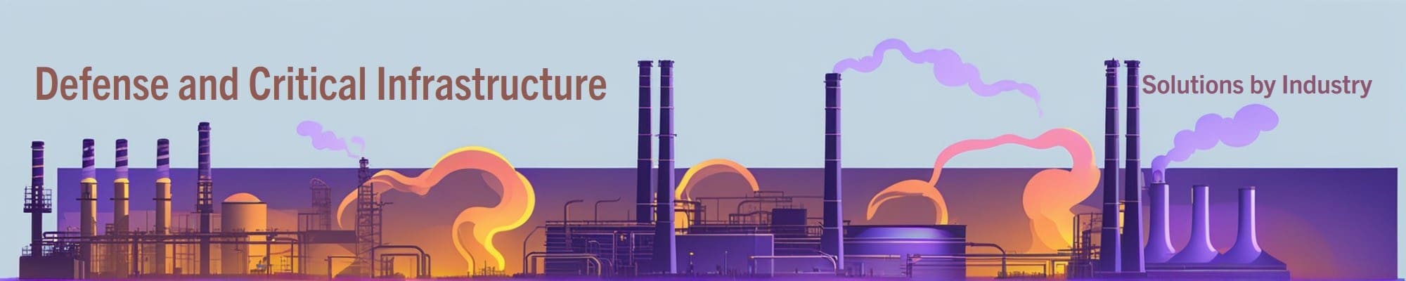 An image of a power plant that represents defense and critical infrastructure.
