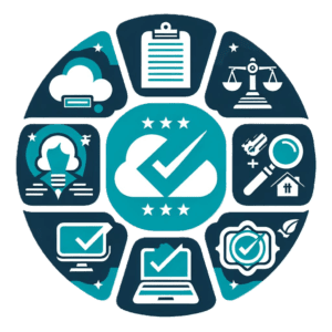 Circle with cloud computing icons, illustrating Jadex Strategic Group's assessment phase of their Microsoft 365 sovereign cloud service.